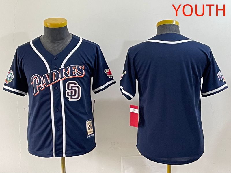 Youth 2025 San Diego Padres Blank Blue Throwback Game Nike MLB Jersey style 14->youth mlb jersey->Youth Jersey